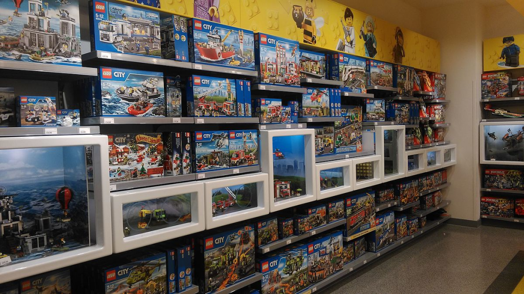 Interior view of a Lego Store